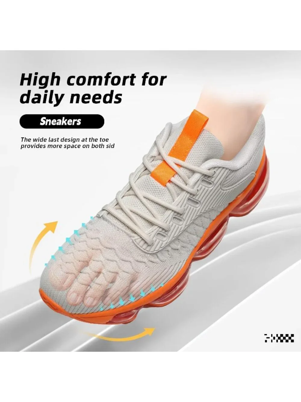 🆕Women's Beige Orange Walking Running Shoes Air Cushion Breathable Sneakers